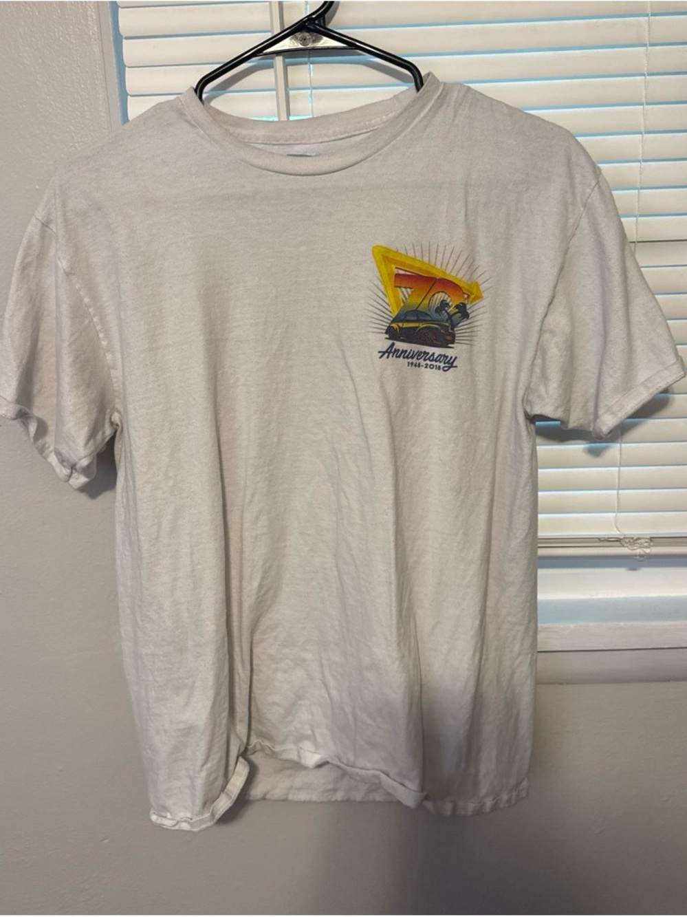 White Anniversary Graphic Short-Sleeve Men's T-Shirt